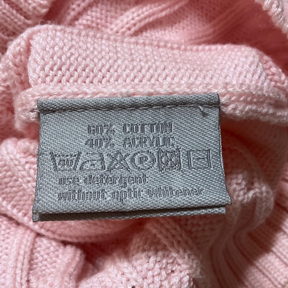 DAILY WOMEN Cotton Blend Pink Long Sleeve Cable Knit Full Zip Cardigan Sweater L - Picture 7 of 8